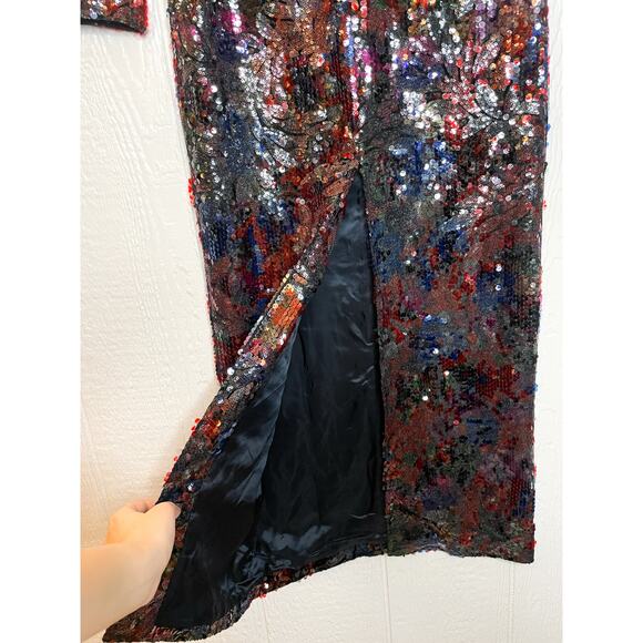 ROSEANNA Bowie Parrots Sequin Long Sleeve Maxi Dress US 2 NWT - Picture 10 of 14